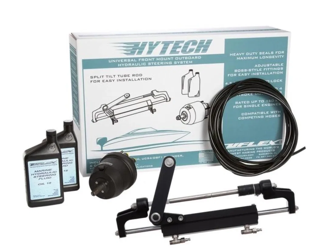 HYTECH 1.1 – UFLEX USA Boat Steering System, Fits Up To 175 HP Engine Split Tilt Tube Rod Design Hydraulic Steering W...